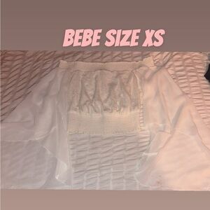 Bebe Cream Textured Knit Top